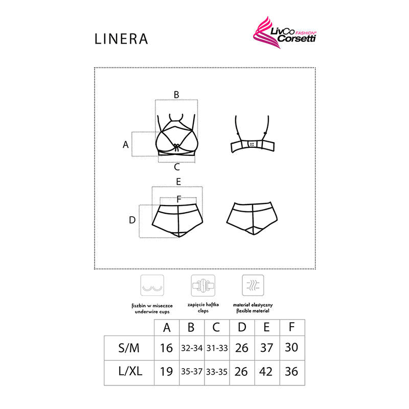 LIVCO CORSETTI FASHION - LINERA FOR THE SENSES COLLECTION SOUTIEN-GORGE + CULOTTE NOIRE