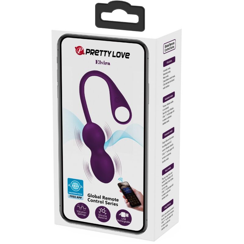 PRETTY LOVE - ELVIRA BOULES DE GYNÉCOLOGIE TÉLÉCOMMANDE APP VIOLET