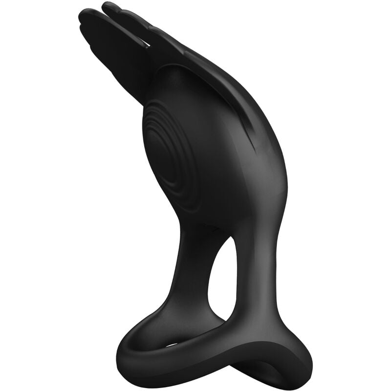 PRETTY LOVE - ANNEAU PÉNIS VIBRANT SILAS 7 VIBRATIONS SILICONE NOIR