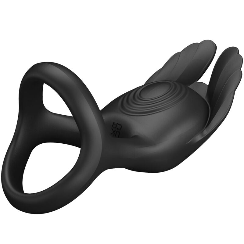 PRETTY LOVE - ANNEAU PÉNIS VIBRANT SILAS 7 VIBRATIONS SILICONE NOIR
