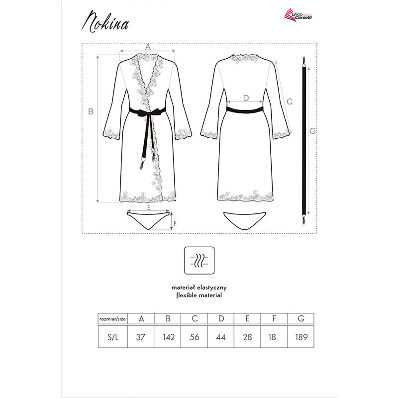 LIVCO CORSETTI FASHION - NOKINA LC XG055 ROBE + STRING NOIR TAILLE UNIQUE