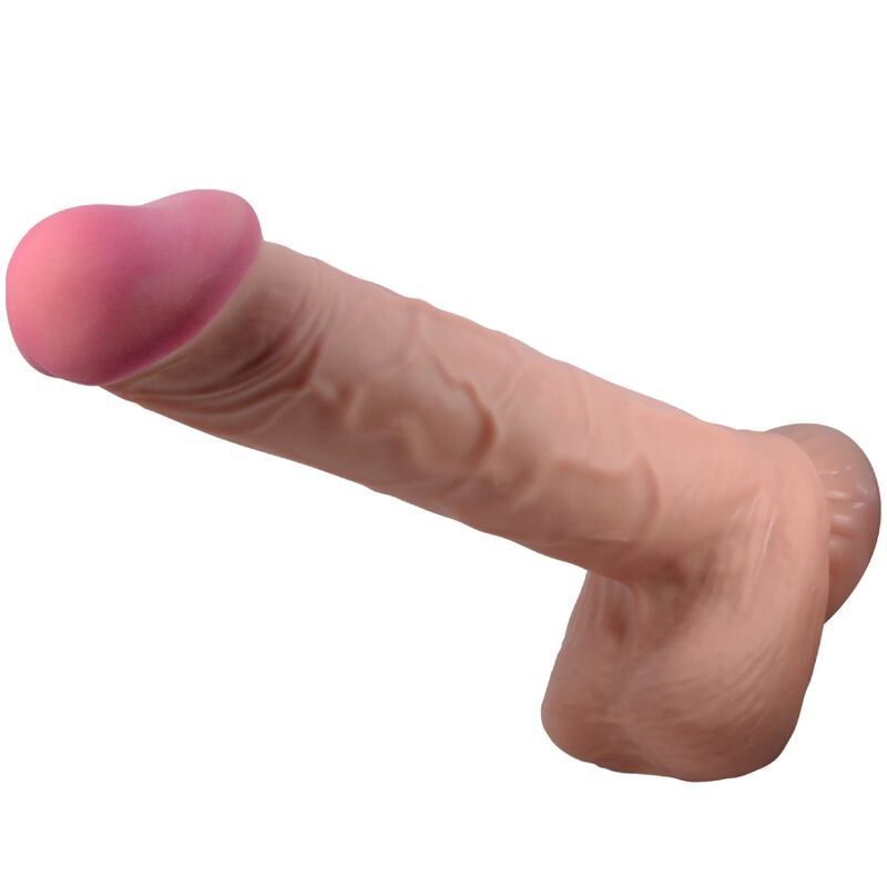 PRETTY LOVE - SLIDING SKIN SERIES GODEMICHET RÉALISTE AVEC VENTOUSE EFFET PEAU GLISSANTE MARRON 26 CM