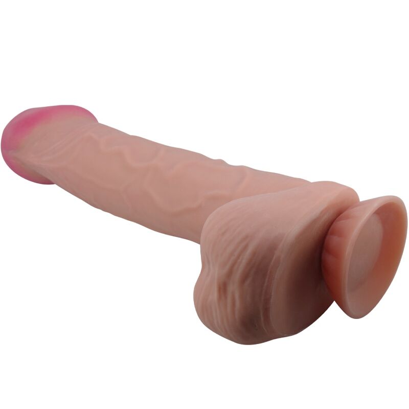 PRETTY LOVE - SLIDING SKIN SERIES GODEMICHET RÉALISTE AVEC VENTOUSE EFFET PEAU GLISSANTE MARRON 26 CM
