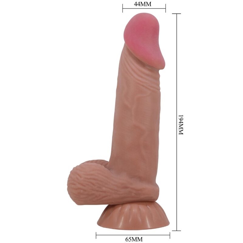 PRETTY LOVE - SÉRIE SLIDING SKIN DILDO RÉALISTE AVEC VENTOUSE EN PEAU COULISSANTE MARRON 19,4 CM