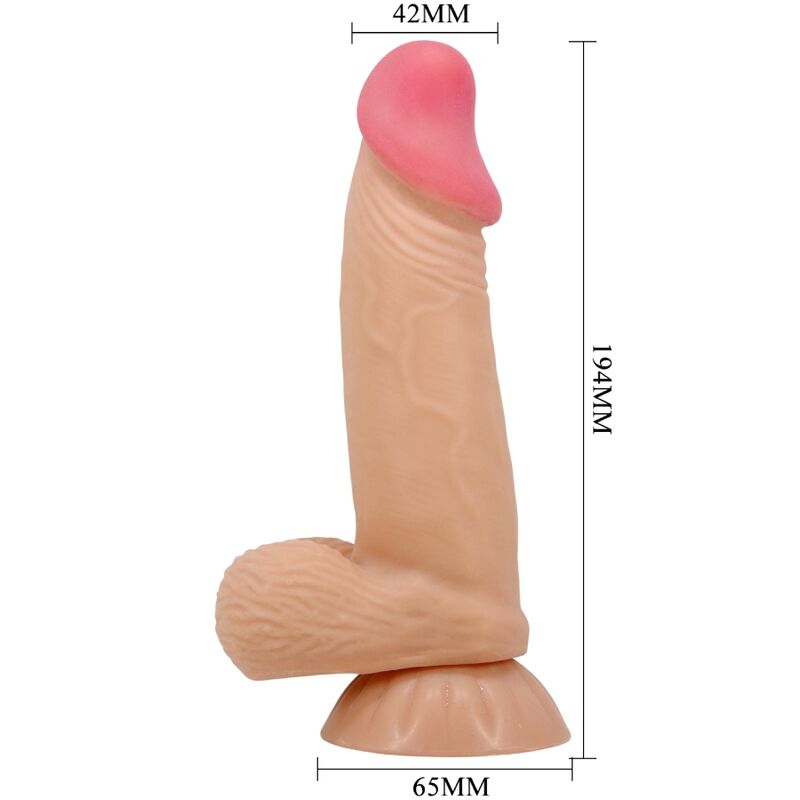 PRETTY LOVE - SÉRIE SLIDING SKIN GODEMICHET RÉALISTE AVEC VENTOUSE SLIDING SKIN 19,4 CM