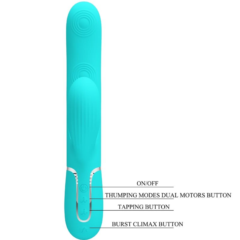 PRETTY LOVE - VIBROMASSEUR 3-EN-1 MULTIFONCTION POINT G PERLITA VERT AQUEUX