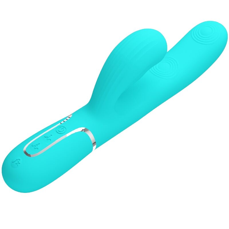 PRETTY LOVE - VIBROMASSEUR 3-EN-1 MULTIFONCTION POINT G PERLITA VERT AQUEUX