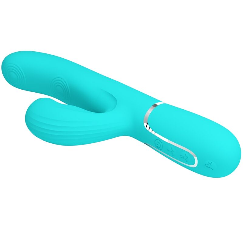 PRETTY LOVE - VIBROMASSEUR 3-EN-1 MULTIFONCTION POINT G PERLITA VERT AQUEUX