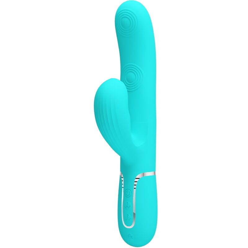 PRETTY LOVE - VIBROMASSEUR 3-EN-1 MULTIFONCTION POINT G PERLITA VERT AQUEUX