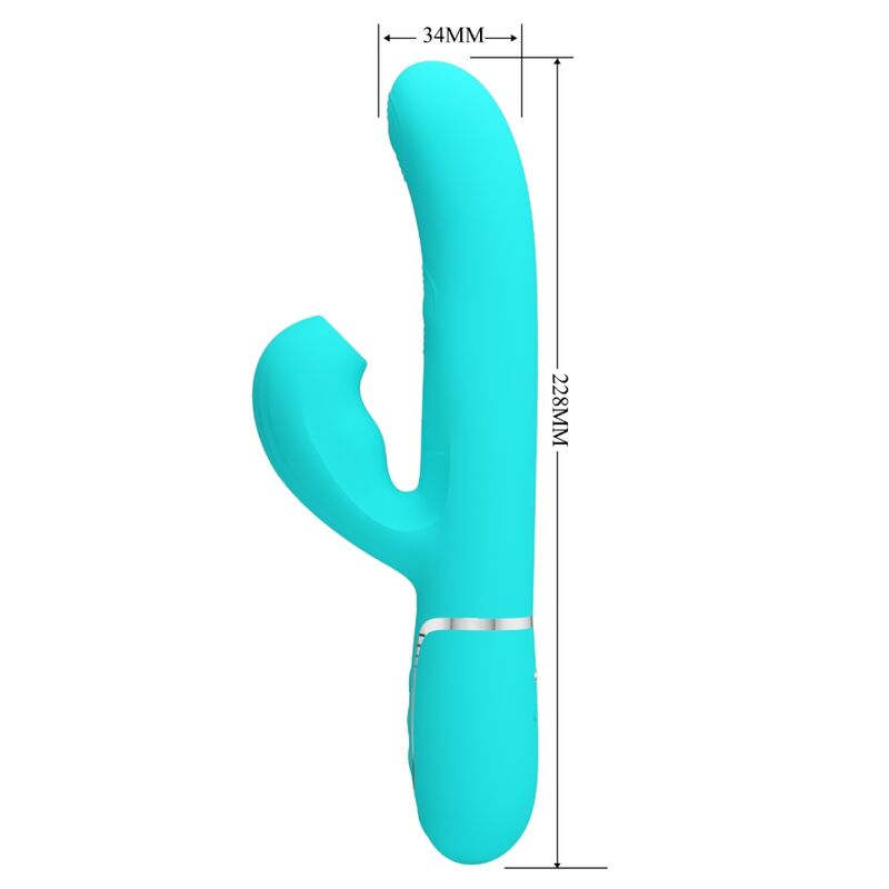 PRETTY LOVE - VIBROMASSEUR 3-EN-1 MULTIFONCTION POINT G PERLITA VERT AQUEUX