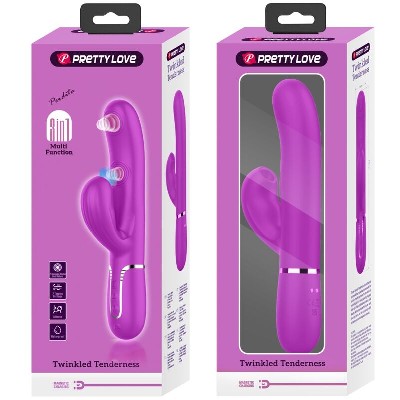PRETTY LOVE - VIBROMASSEUR MULTIFONCTIONNEL 3 EN 1 POUR POINT G PERLITA VIOLET