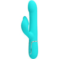 PRETTY LOVE - VIBROMASSEUR LAPIN PEARLS AQUA GREEN