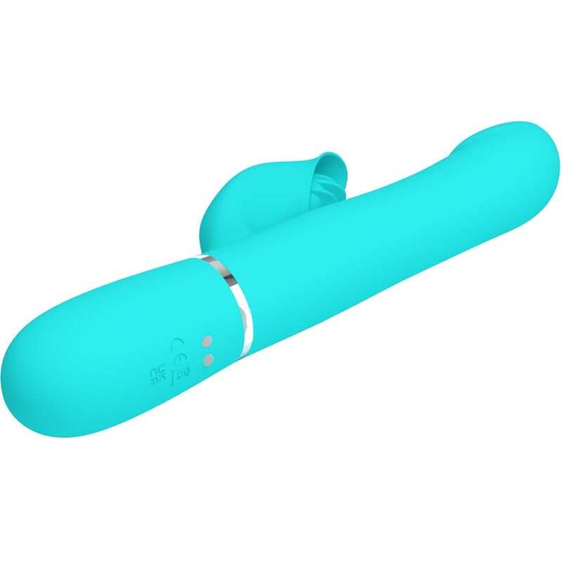 PRETTY LOVE - VIBROMASSEUR LAPIN PEARLS AQUA GREEN