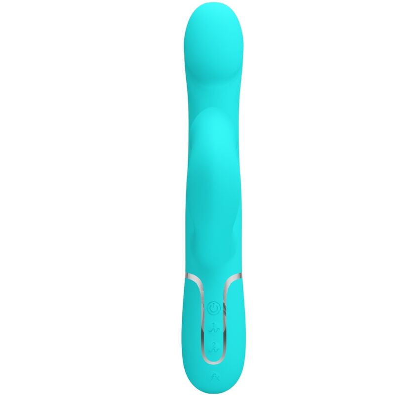 PRETTY LOVE - VIBROMASSEUR LAPIN PEARLS AQUA GREEN
