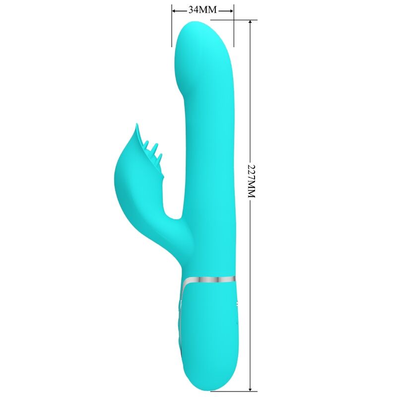 PRETTY LOVE - VIBROMASSEUR LAPIN PEARLS AQUA GREEN