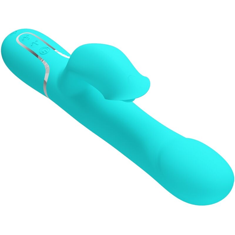 PRETTY LOVE - VIBROMASSEUR LAPIN PEARLS AQUA GREEN