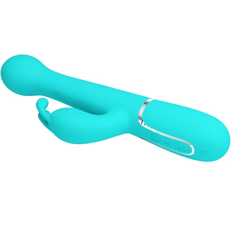 PRETTY LOVE - VIBROMASSEUR LAPIN DEJON MULTIFONCTION 3 EN 1 VERT D'EAU