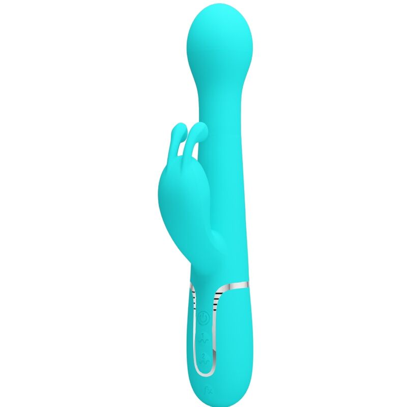 PRETTY LOVE - VIBROMASSEUR LAPIN DEJON MULTIFONCTION 3 EN 1 VERT D'EAU