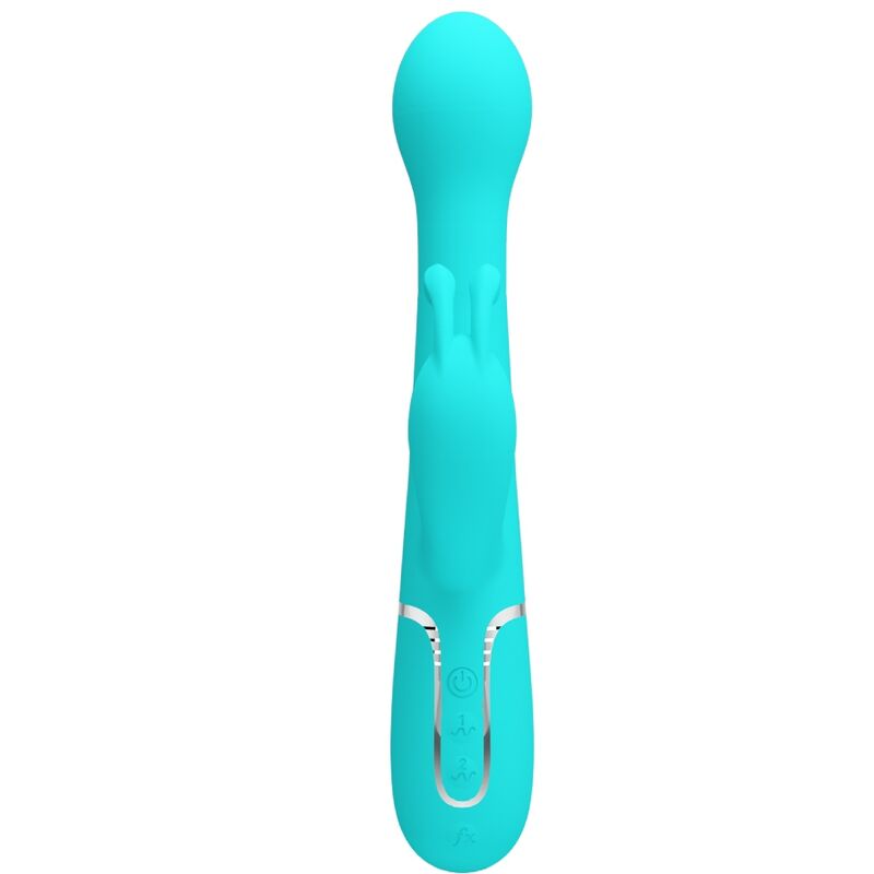 PRETTY LOVE - VIBROMASSEUR LAPIN DEJON MULTIFONCTION 3 EN 1 VERT D'EAU