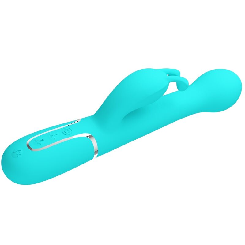 PRETTY LOVE - VIBROMASSEUR LAPIN DEJON MULTIFONCTION 3 EN 1 VERT D'EAU