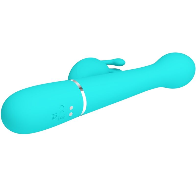 PRETTY LOVE - VIBROMASSEUR LAPIN DEJON MULTIFONCTION 3 EN 1 VERT D'EAU