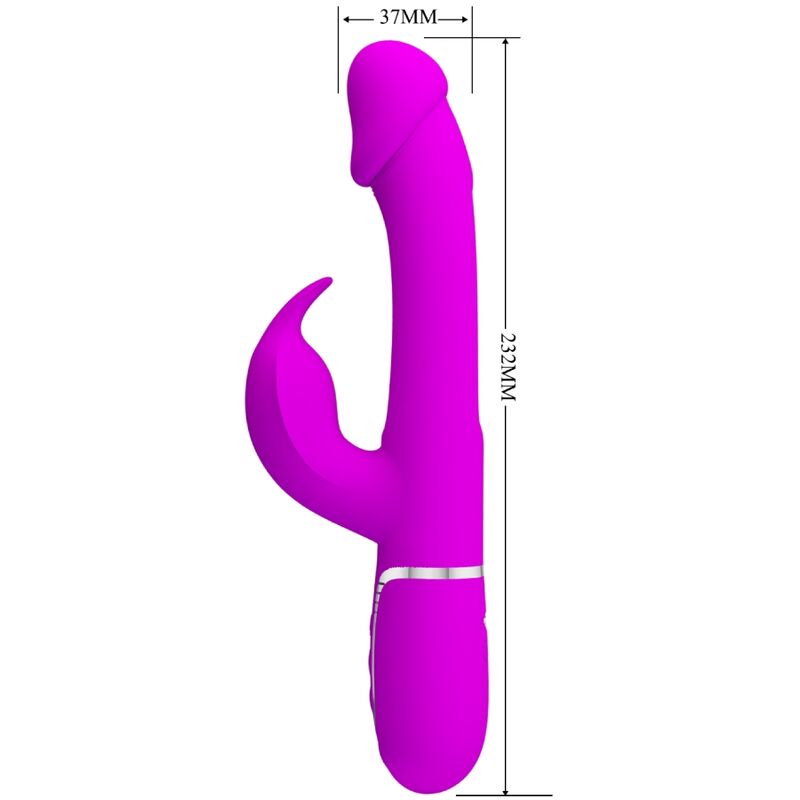 PRETTY LOVE - VIBROMASSEUR LAPIN DEJON MULTIFONCTION 3 EN 1 FUCHSIA