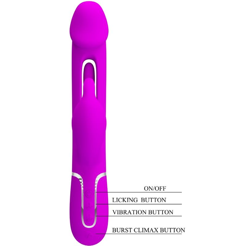 PRETTY LOVE - VIBROMASSEUR LAPIN DEJON MULTIFONCTION 3 EN 1 FUCHSIA