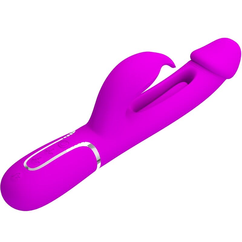PRETTY LOVE - VIBROMASSEUR LAPIN DEJON MULTIFONCTION 3 EN 1 FUCHSIA