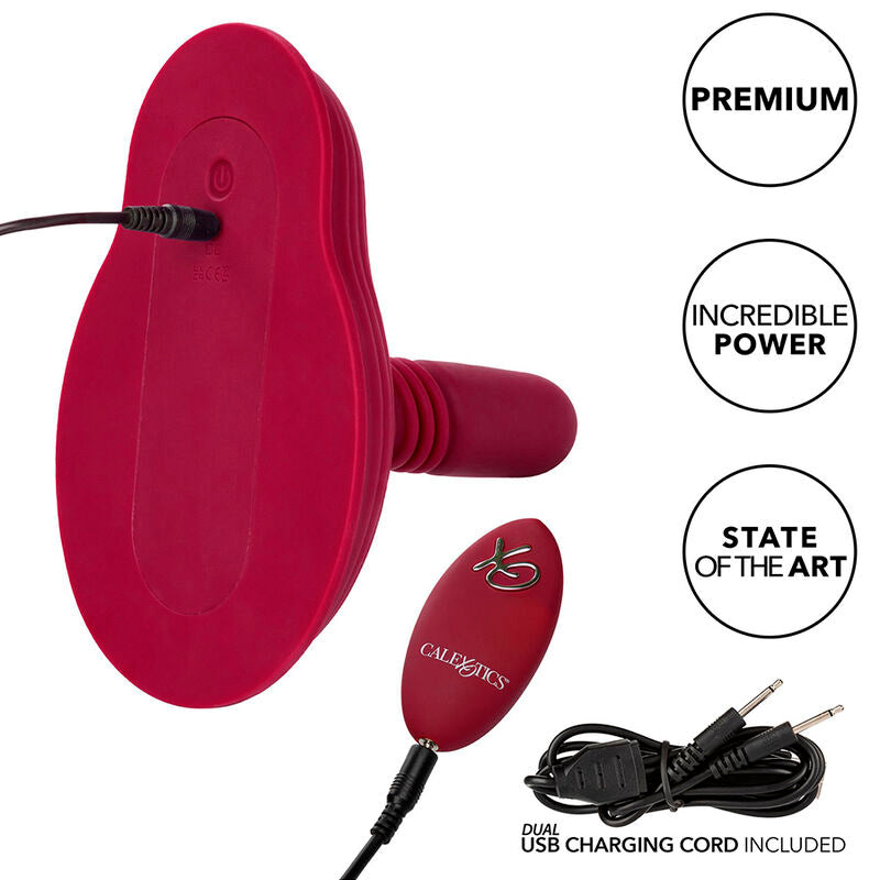 CALEXOTICS - RIDER MASSAGEUR DOUBLE MOTEUR TÉLÉCOMMANDE ROUGE