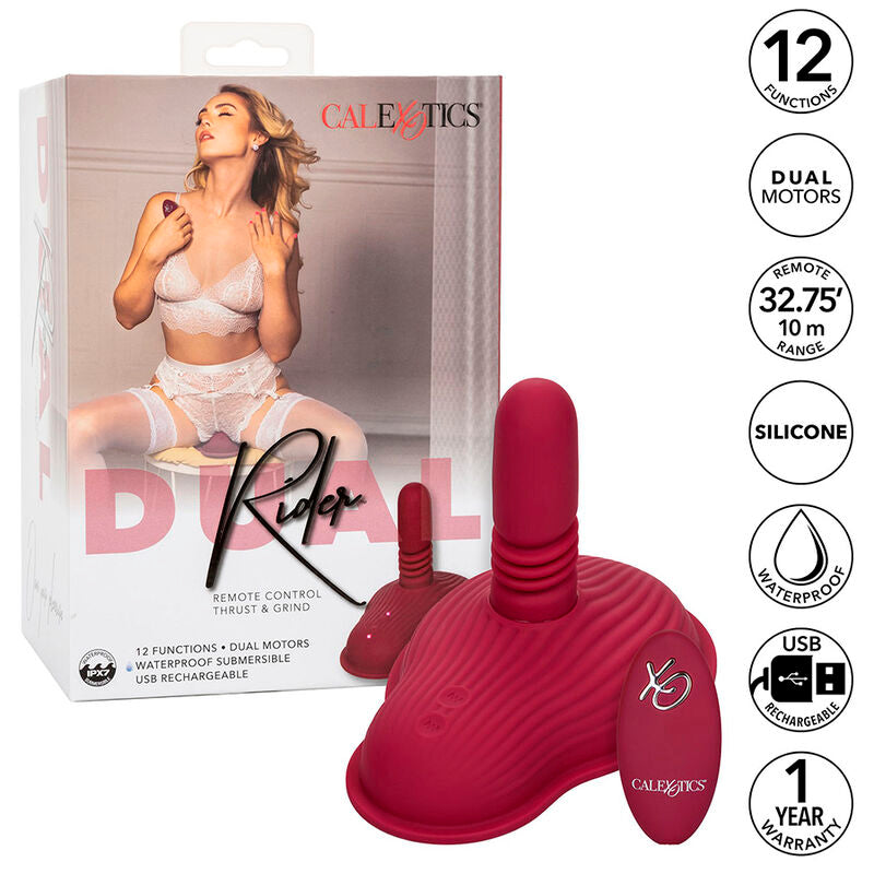 CALEXOTICS - RIDER MASSAGEUR DOUBLE MOTEUR TÉLÉCOMMANDE ROUGE