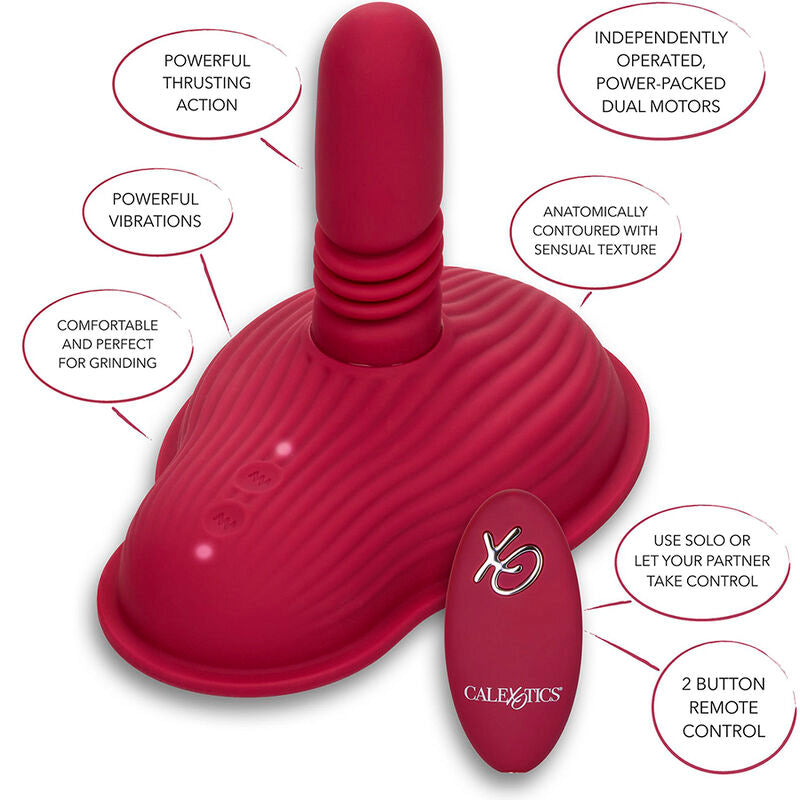CALEXOTICS - RIDER MASSAGEUR DOUBLE MOTEUR TÉLÉCOMMANDE ROUGE