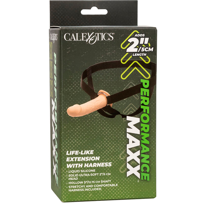 CALEXOTICS - RALLONGE RÉALISTE PERFORMANCE MAXX AVEC SANGLE, PEAU CLAIRE