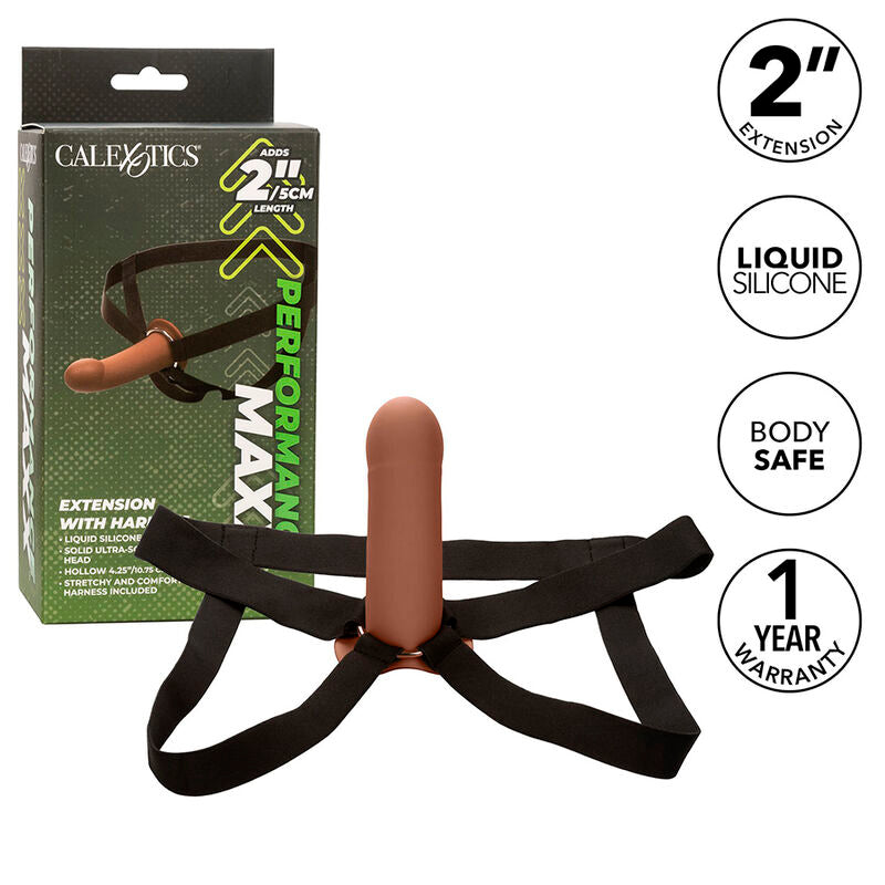 CALEXOTICS - RALLONGE PERFORMANCE MAXX AVEC HARNAIS, MARRON