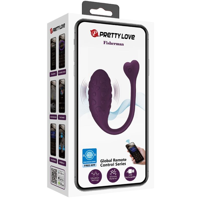 PRETTY LOVE - FISHERMAN OEUF VIBRANT TÉLÉCOMMANDÉ PAR APP VIOLET