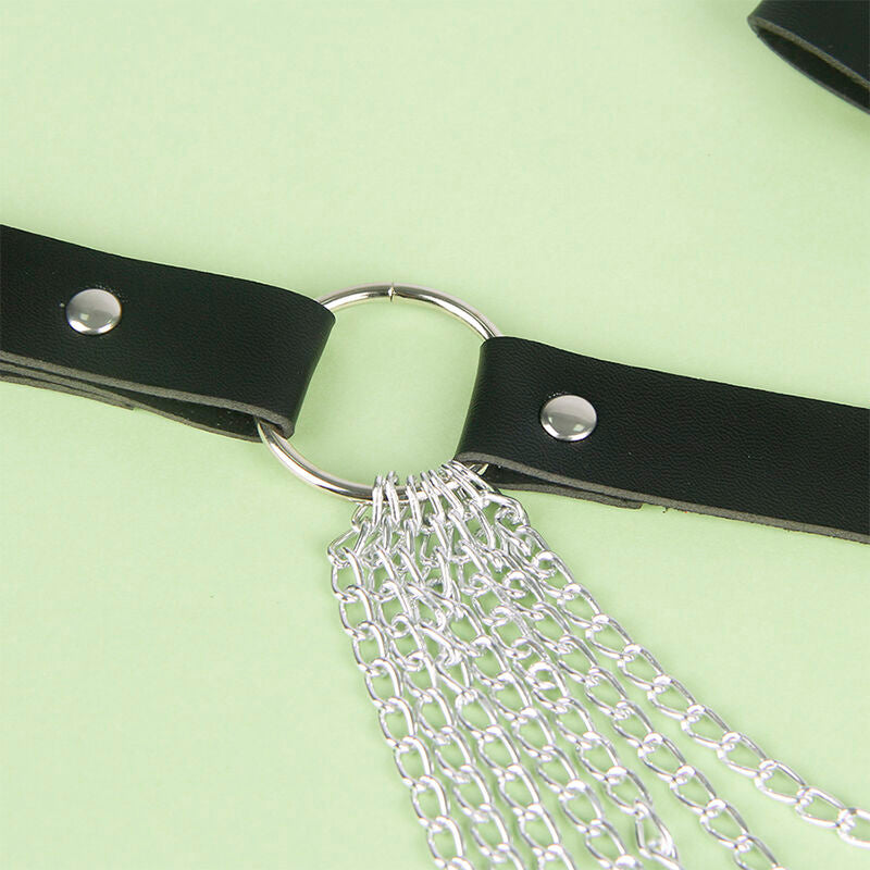 SUBBLIME - CEINTURE-CHAÎNE EN CUIR NOIRE TAILLE UNIQUE