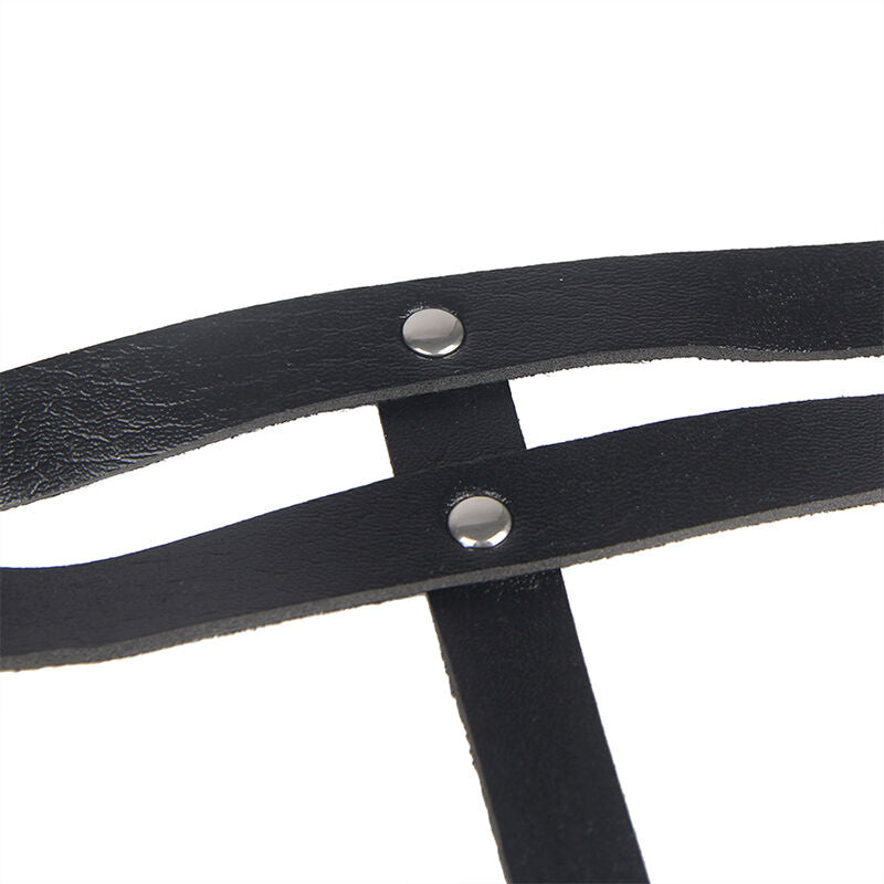 SUBBLIME - CEINTURE CHAÎNE EN CUIR NOIR TAILLE UNIQUE