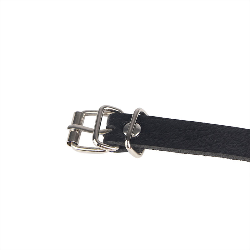 SUBBLIME - CEINTURE CHAÎNE EN CUIR NOIR TAILLE UNIQUE