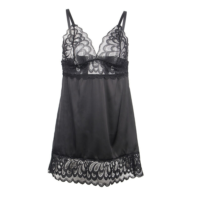 SUBBLIME - BABYDOLL AVEC IMPRIMÉ FLEURI ET POITRINE NOIRE S/M