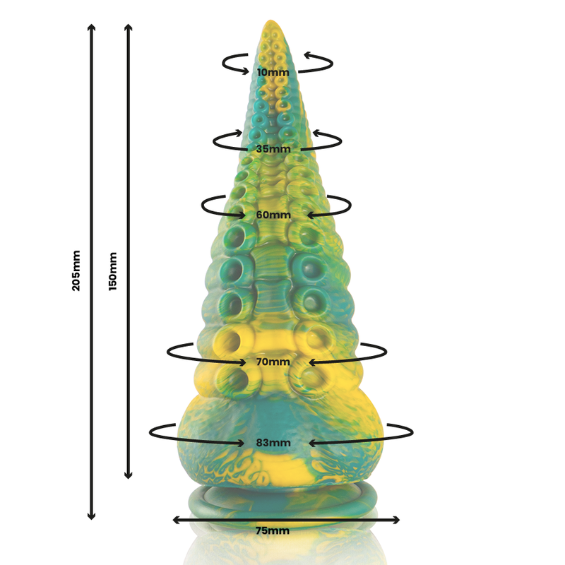 EPIC - GODEMICHET TENTAULE VERT CETUS, GRANDE TAILLE