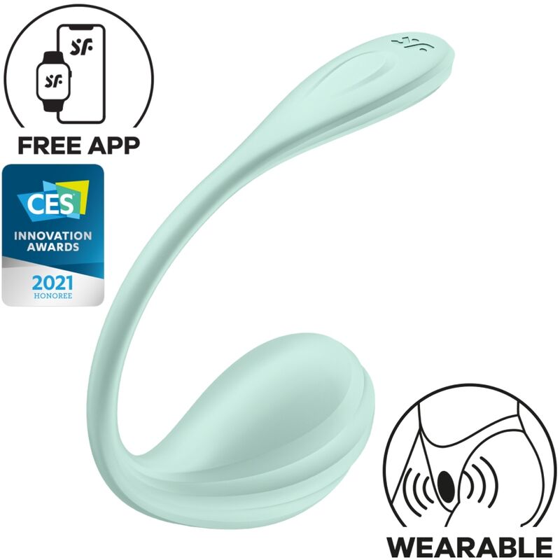 SATISFYER - STIMULATEUR DU POINT G SMOOTH PETAL VERT D'EAU APPLICATION GRATUITE
