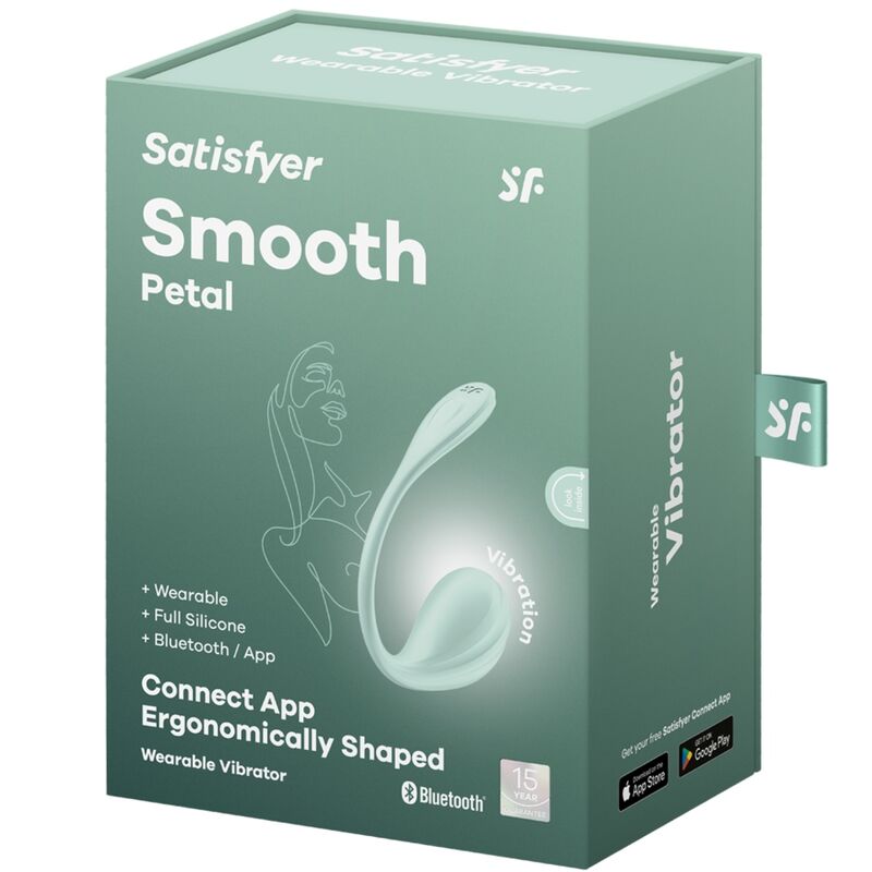 SATISFYER - STIMULATEUR DU POINT G SMOOTH PETAL VERT D'EAU APPLICATION GRATUITE