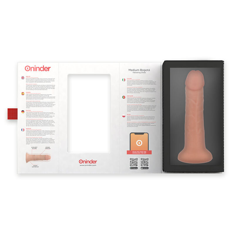 ONINDER - VIBRO DILDO BOGOTA MOYEN À 9 VITESSES NATUREL 20 CM -O- 4.2 CM - APPLICATION GRATUITE