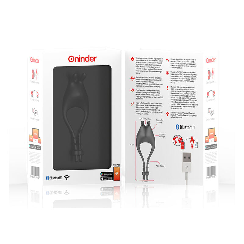ONINDER - ANNEAU VIBRANT RÉGLABLE RECHARGEABLE PAMPA AVEC STIMULATEUR CLITORIDIEN 10 VITESSES - APPLICATION GRATUITE