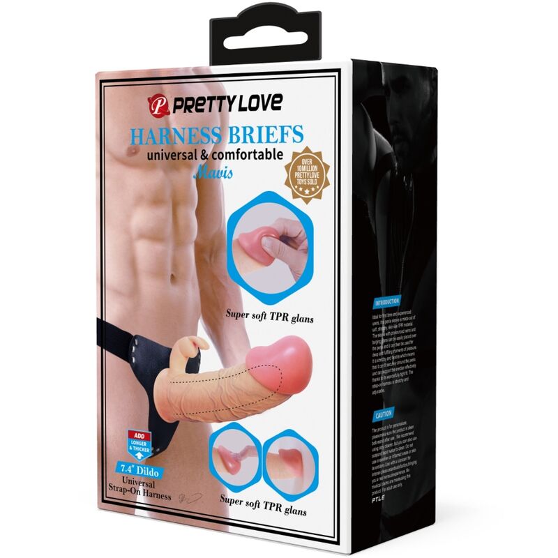 PRETTY LOVE - MAVIS HARNAIS UNIVERSEL AVEC GODEMICHET 19 CM NATURE