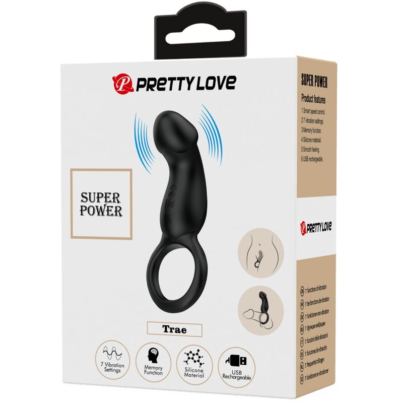 PRETTY LOVE - ANNEAU ANAL & VIBREUR WARREN BLACK