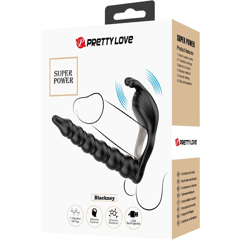 PRETTY LOVE - BLACKNEY ANNEAUX PÉNIS AVEC PLUG VIBRANT