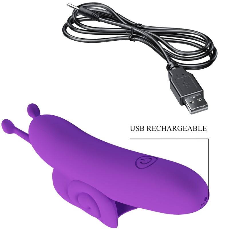 PRETTY LOVE - SNAIL STIMULATEUR DE DOIGT VIBRANT VIOLET PUISSANT