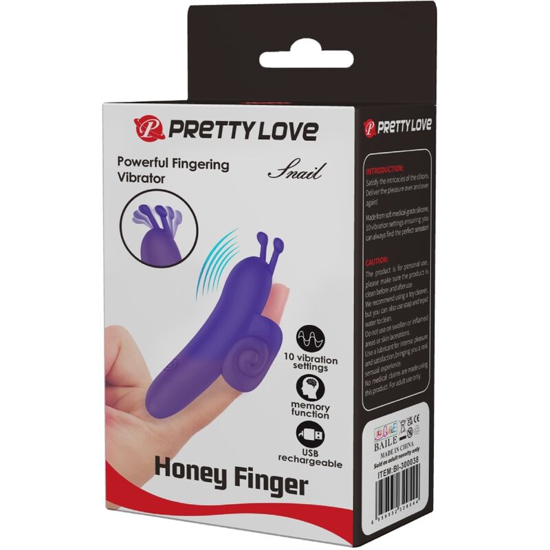 PRETTY LOVE - SNAIL STIMULATEUR DE DOIGT VIBRANT VIOLET PUISSANT