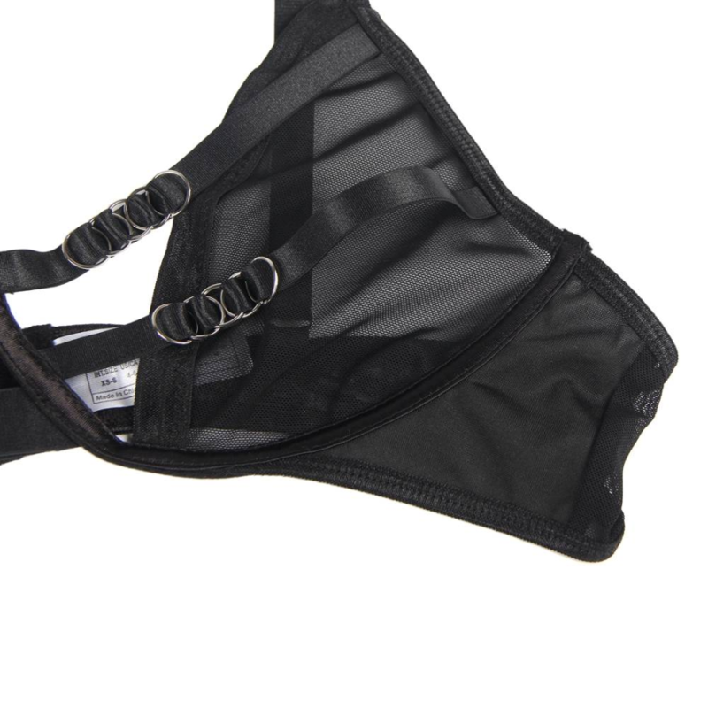 SUBBLIME - ENSEMBLE DEUX PIÈCES SOUTIEN-GORGE TRANSPARENT ET SLIP S/M