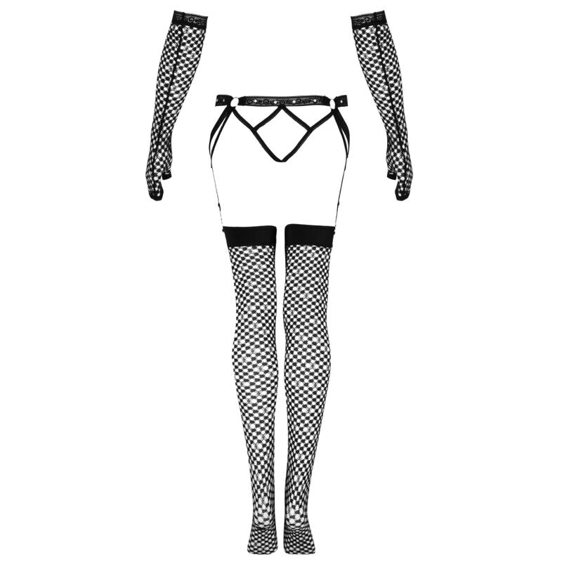 LIVCO CORSETTI FASHION - NEMALIA ENSEMBLE PORTE-JARRETELLES + BAS + GANTS NOIR